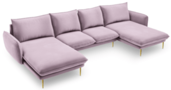 Design U-Samtsofa „Emilia“ 350 x 170 cm - Lavendel