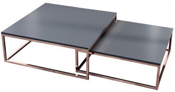 Set of 2 "New Elements" coffee table - black/copper