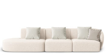 canapé design 4 places ,,Chiara'' Chenille avec ottomane - gauche