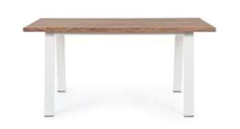 Table d'extérieur rectangulaire en bois massif "Oslo" 160 x 90 cm - Blanc