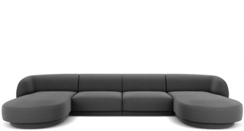 Design Panorama U-Sofa „Miley“ - Dunkelgrau