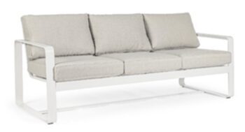 3-Sitzer Outdoor Sofa „Merrigan“ - Weiss/Beige