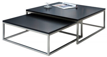 Set of 2 "New Elements" coffee table - black/silver
