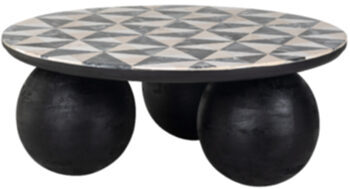 Handmade design coffee table "Rostelli" in marble, Ø 96 cm