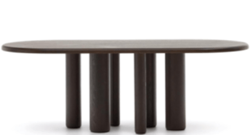 Grande table de salle à manger design ovale "Sienna" 220 x 105 cm - frêne foncé
