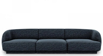 3 seater design sofa "Miley" - chenille dark blue
