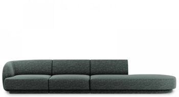 4-seater designer sofa "Miley" with ottoman - chenille green