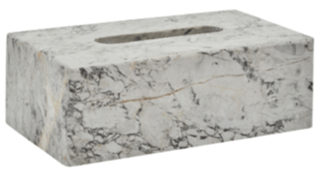 Luxurious cosmetic tissue box "Nero Lux Alba" made of natural stone