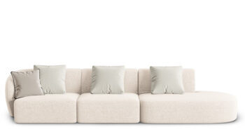 4 seater design sofa ,,Chiara'' chenille with ottoman - right side