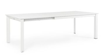 Table de jardin extensible "Konnor" 160-240 x 100 cm - Blanc