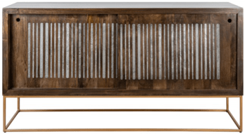 Solid wood sideboard "Onyx" refined with agate stone - 160 x 86 cm