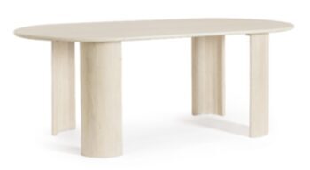 Oval design dining table "Orlando" 200 x 100 - Natural