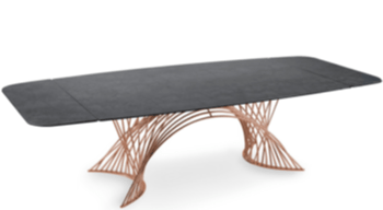 Extendable designer dining table "Latour" - Savoia / Copper
