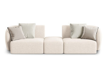 2 seater design sofa "Chiara" without backrest chenille