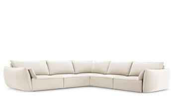 Large 7-seater design corner sofa "Vanda" with velvet cover