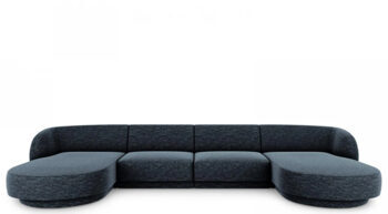 Design Panorama U-Sofa „Miley“ - Chenille Dunkelblau