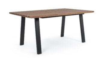 Rectangular solid wood outdoor table "Oslo" 160 x 90 cm - Black