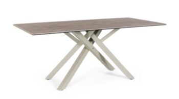Design ceramic dining table "Sean" 180 x 90 cm - taupe/grey-brown