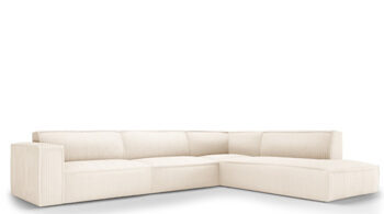 6-seater design corner sofa "Gaby" corduroy cover right