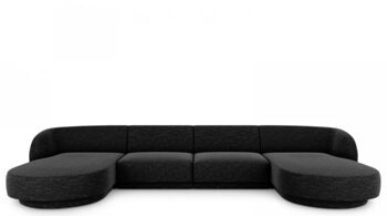 Design Panorama U-Sofa „Miley“ - Chenille Schwarz