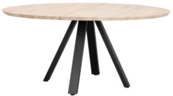 Large round solid wood table "Carradale II" Ø 150 cm - bleached oak