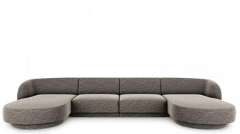 Design Panorama U-Sofa „Miley“ - Chenille Grau
