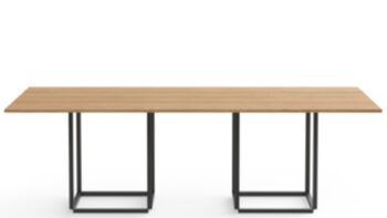Designer solid wood dining table "Florence" oak nature / black - 240 x 110 cm
