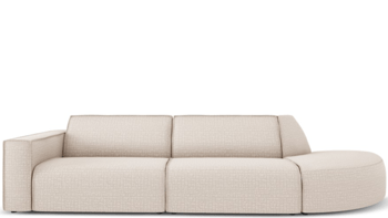 Grosses, hochwertiges 4-Sitzer Outdoor Sofa „Maui“ mit Ottomane / Cozy Beige