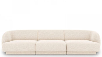 3 seater design sofa "Miley" - chenille Light Beige