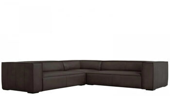5 seater leather corner sofa "Agawa" - graphite