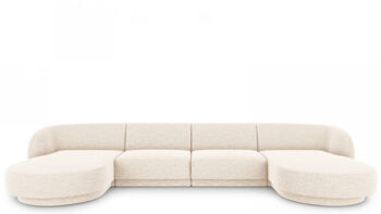 Design Panorama U-Sofa „Miley“ - Chenille Light Beige