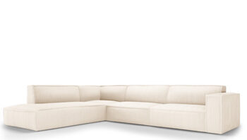 6-seater design corner sofa "Gaby" corduroy cover left