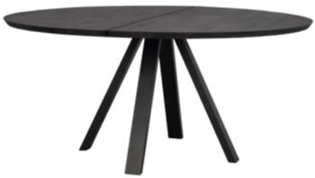 Grosser, runder Massivholz Tisch „Carradale“ Ø 150 cm - Eiche Schwarz