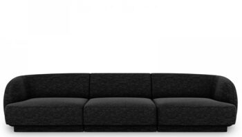 3 seater design sofa "Miley" - chenille black