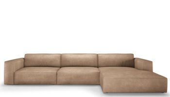 4 seater design corner sofa "Gaby" genuine leather right