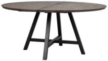 Large round solid wood table "Carradale" Ø 150 cm - dark brown oak