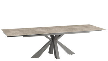 Extendable designer dining table "Ottawa" ceramic, cement gray - 190-270 x 100 cm