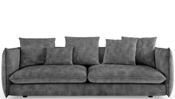3 seater design velvet sofa "Cocooning" - gray