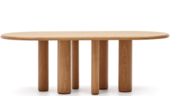 Large, oval design dining table "Sienna" 220 x 105 cm - oak