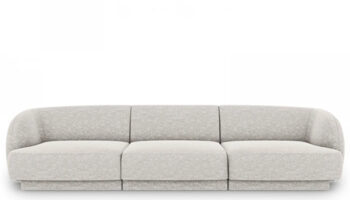 3 seater design sofa "Miley" - chenille light gray