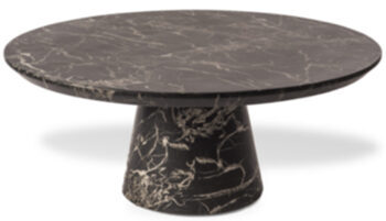 Design coffee table Disk Marble Look Black Ø 100 cm