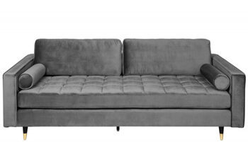 3-Sitzer Design Samtsofa „Cozy Velvet“ 225 x 95 cm - Grau