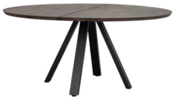 Large round solid wood table "Carradale II" Ø 150 cm - dark brown oak