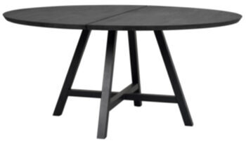 Grosser, runder Massivholz Tisch „Carradale II“ Ø 150 cm - Eiche Schwarz