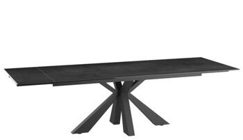Extendable designer dining table "Ottawa" ceramic, titanium black - 190-270 x 100 cm