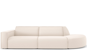 Grosses, hochwertiges 4-Sitzer Outdoor Sofa „Maui“ mit Ottomane / Light Beige