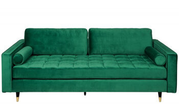 3-Sitzer Design Samtsofa „Cozy Velvet“ 225 x 95 cm - Smaragdgrün