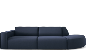 Grosses, hochwertiges 4-Sitzer Outdoor Sofa „Maui“ mit Ottomane / Dunkelblau