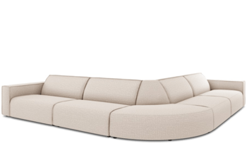 Large rounded outdoor design corner sofa "Maui" / Cozy Beige