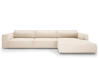 4-seater design corner sofa "Gaby" corduroy cover right